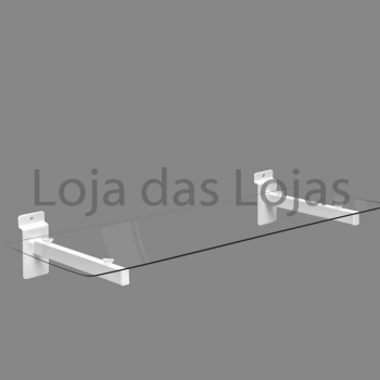 Suporte Prateleira para Vidros/ MDF - Branco DELIN